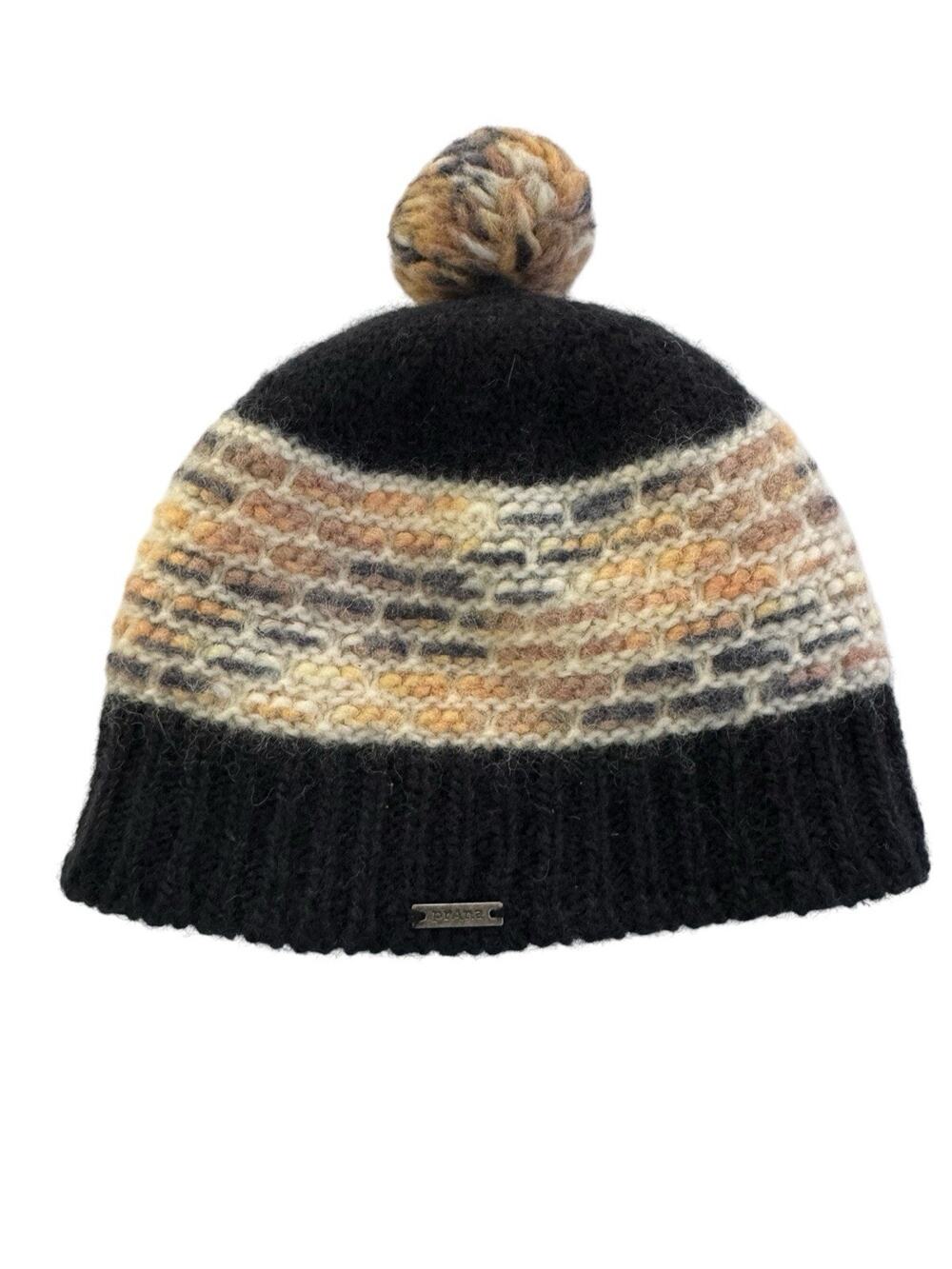prAna Beanie Womens Francesca One Size Multicolor Wool Blend Pom Knit #7417